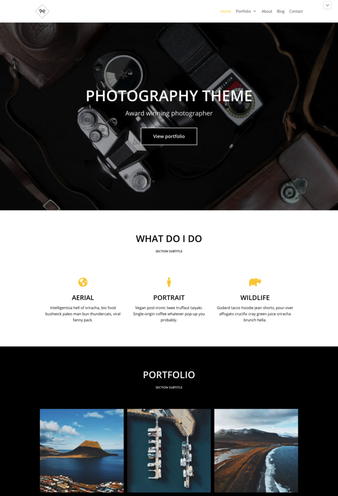 Neve photography theme