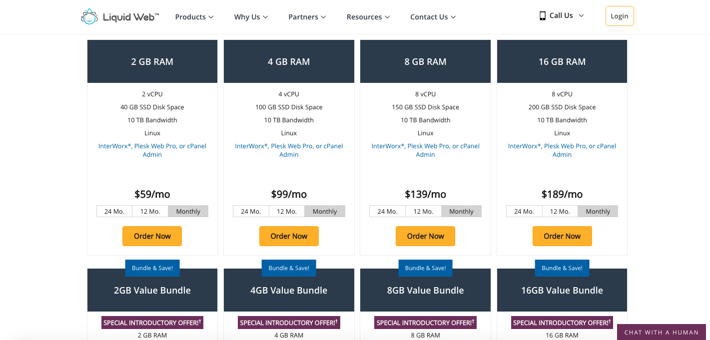 Liquidweb VPS hosting plans