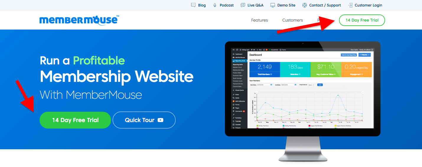 MemberMouse 14-day free trial
