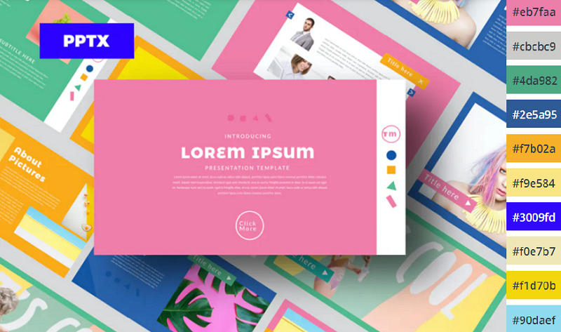 multi-colored powerpoint template