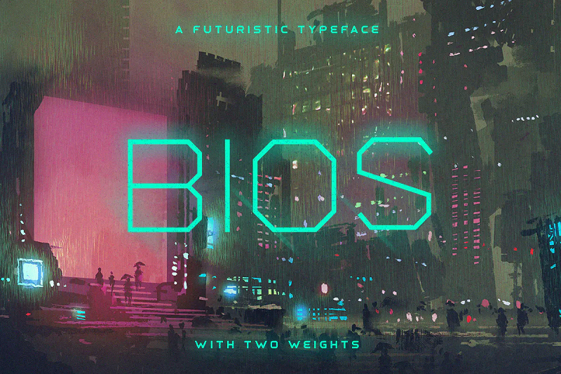 Bios futuristic font 