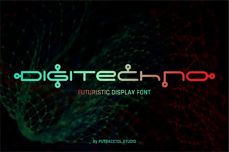 Digitechno futuristic font 