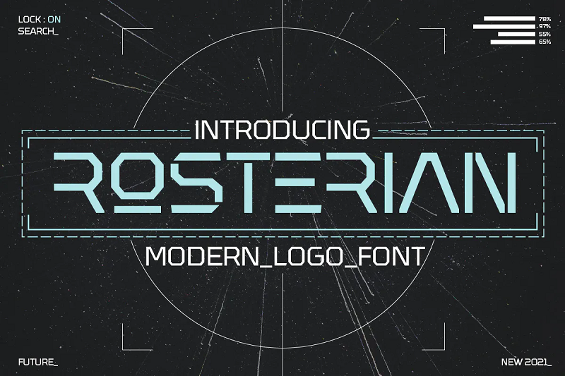 Rosterian futuristic font 