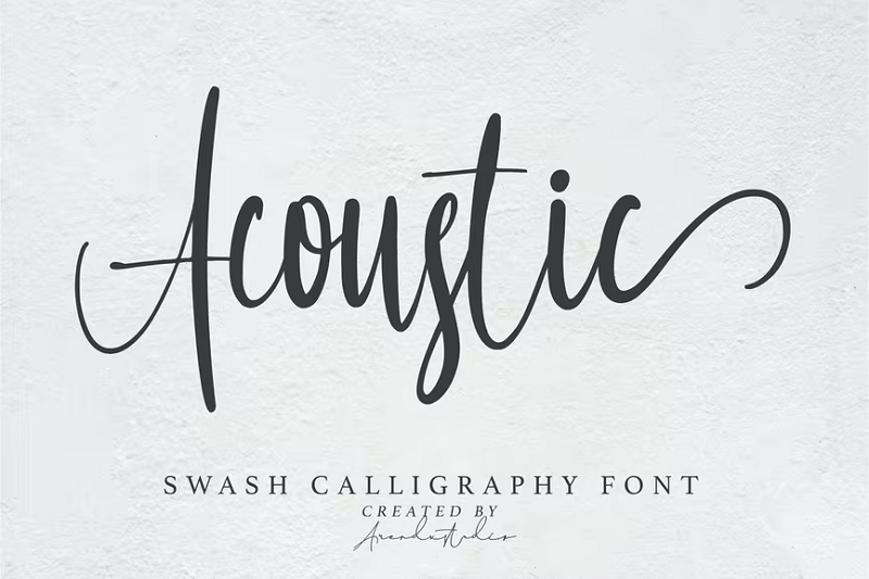 Acoustic swash calligraphy font