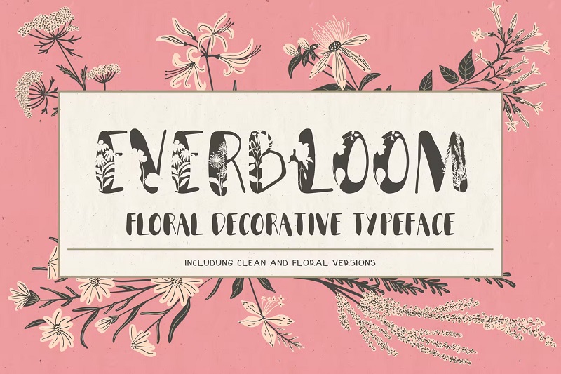 Everbloom floral font 