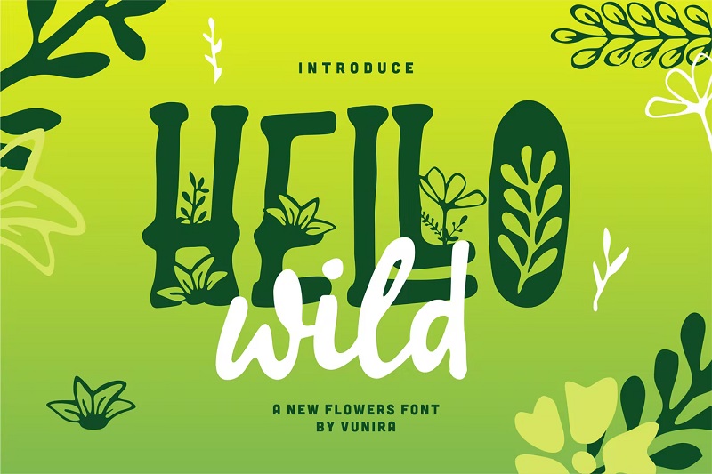 Hello Wild floral font