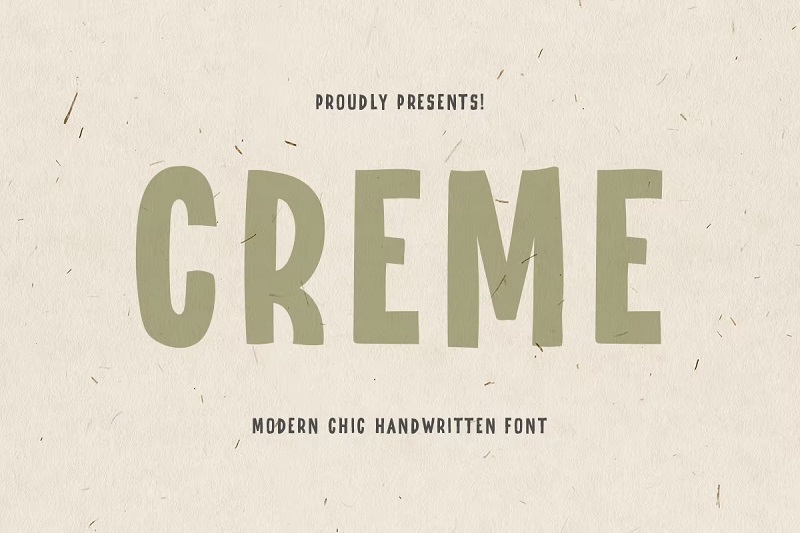 Creme hand lettering font