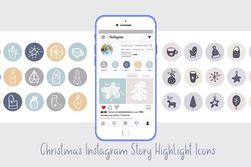 Christmas Instagram Story Highlight icons