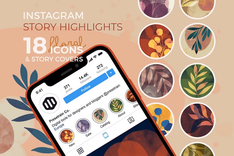 Floral Instagram Story Highlight icons