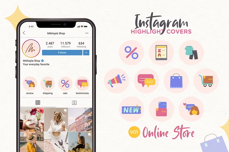 Online Store Instagram Story Highlight icons