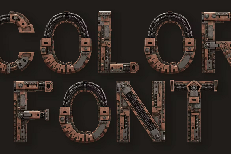 Steampunk Color Font