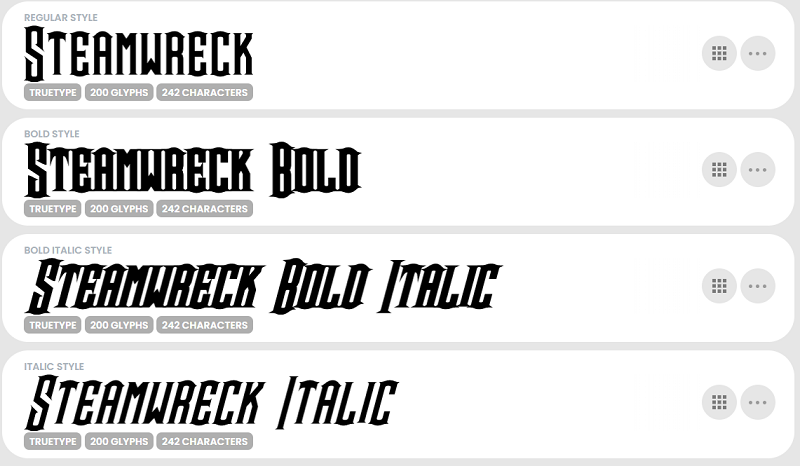 Steamwreck font