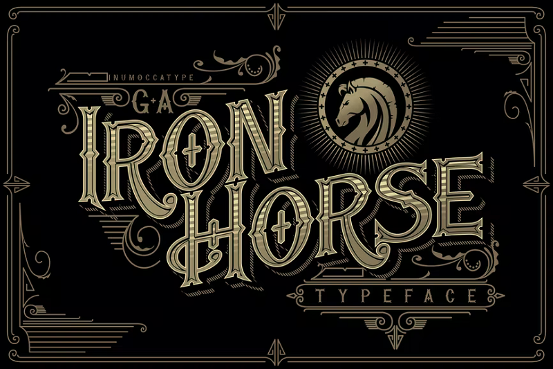 Iron horse steampunk font