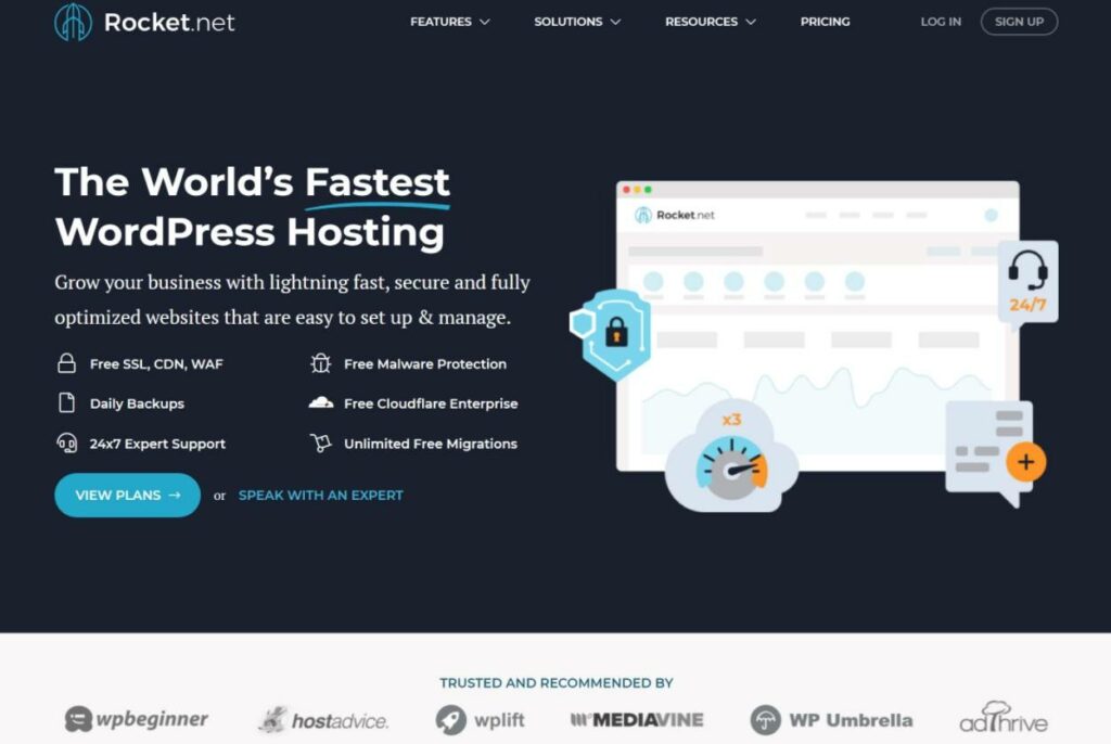 Rocket.net managed WordPress hosting