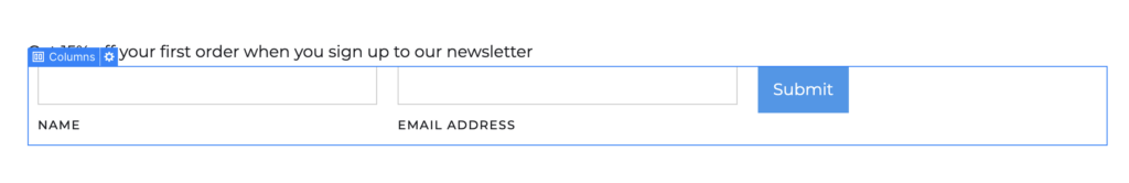 Formatting a form with columns