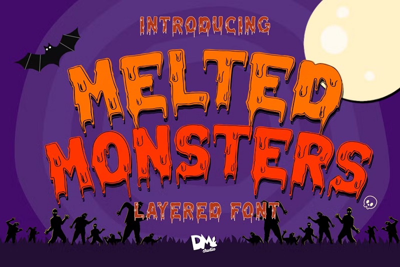 Melted Monster Halloween Font