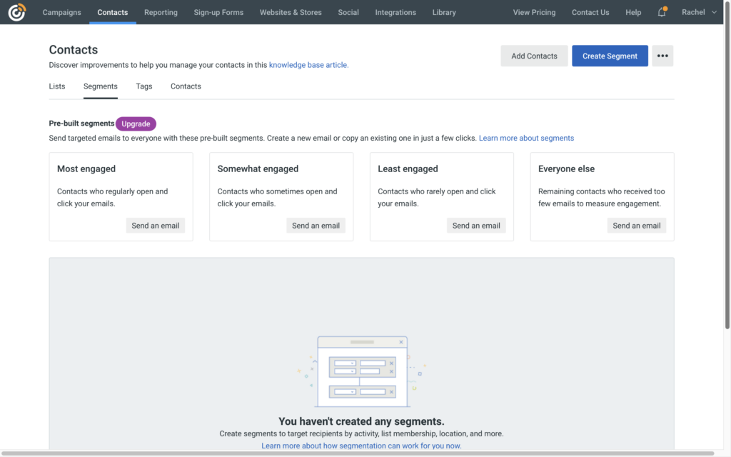 Constant Contact segments