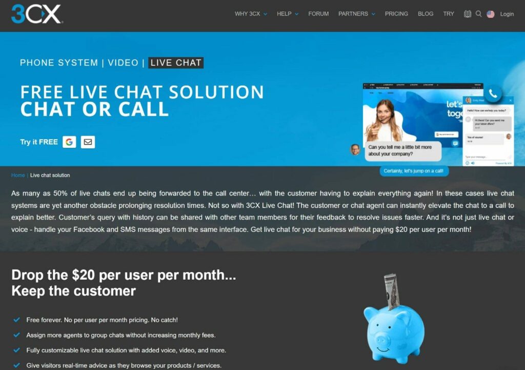 3CX Live Chat software