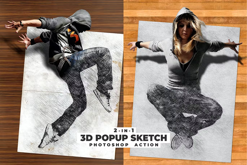 3D popup sketch action