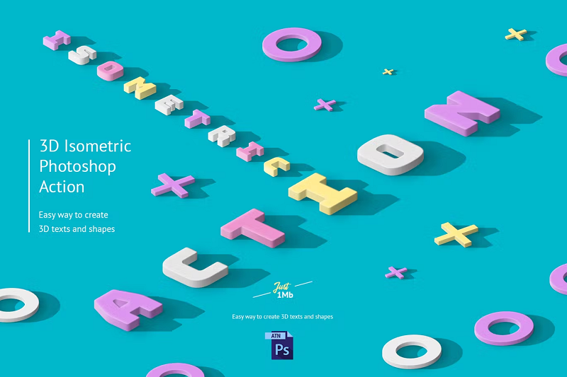 Isometric 3D Photoshop action