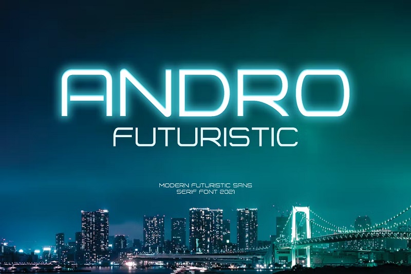 Andro Futuristic book cover font