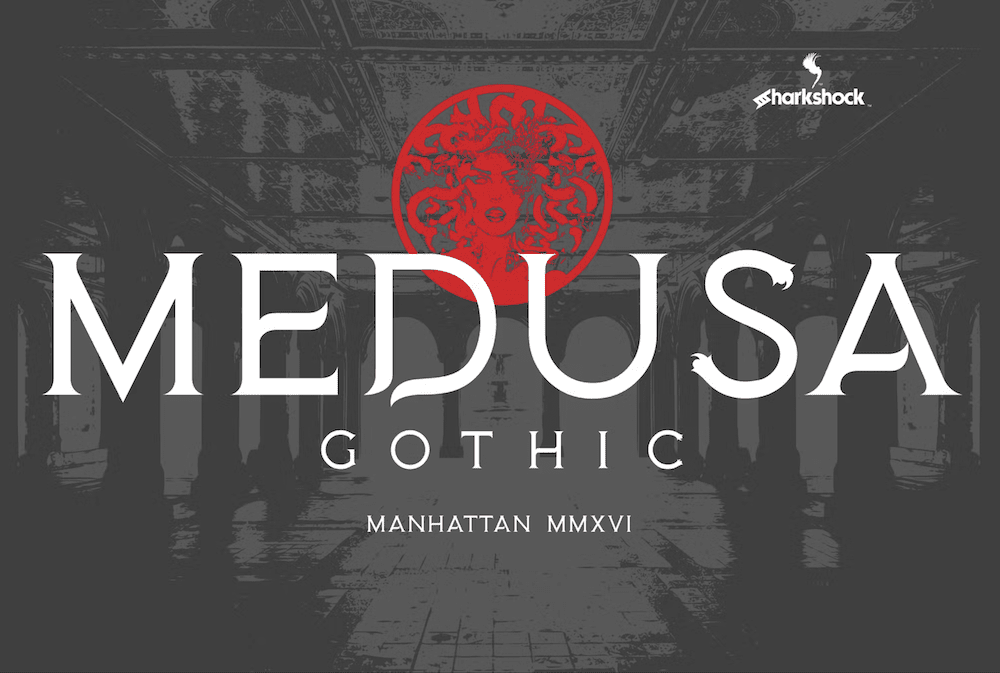 The Medusa Gothic font.