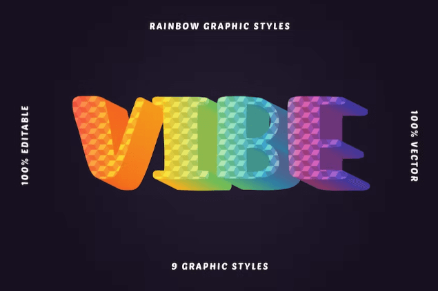 Multicolor Retro Text Effects Set