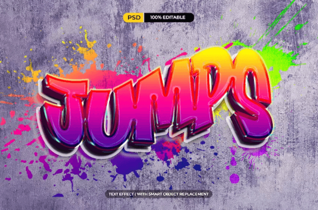 Colorful Gradient Graffiti Text Effect