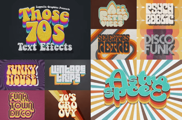 70s Retro Text Effects