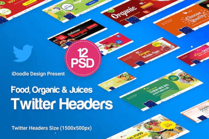 Food, Organic and Juices Twitter Headers