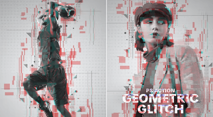 Geometric Glitch Photoshop Action