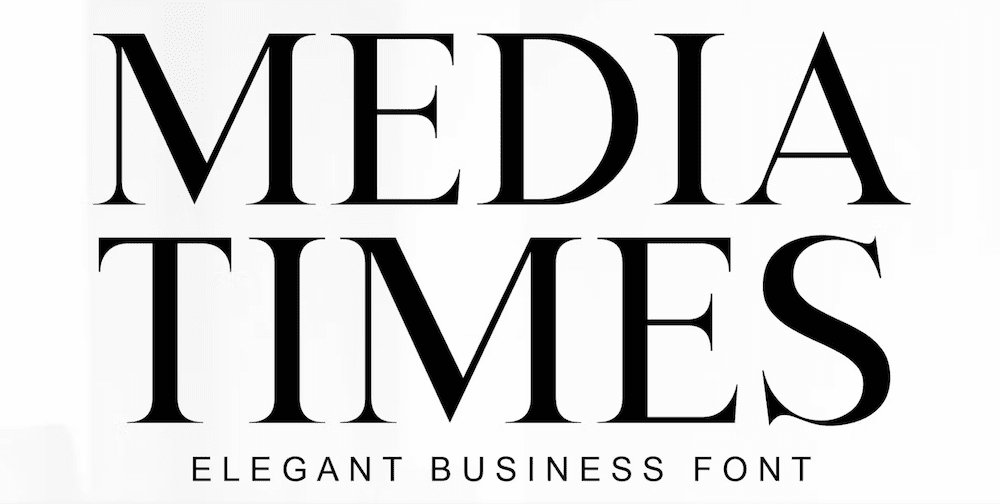 The Media Times business and corporate font.