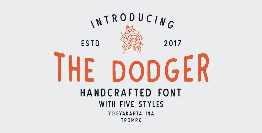 The Dodger t-shirt font.