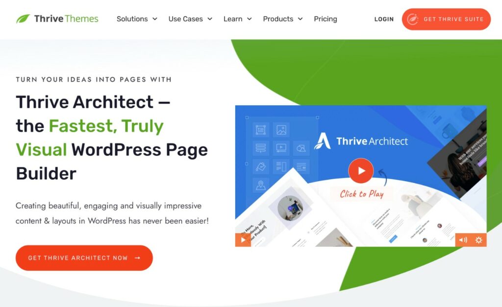 Thrive Architect landing page builder