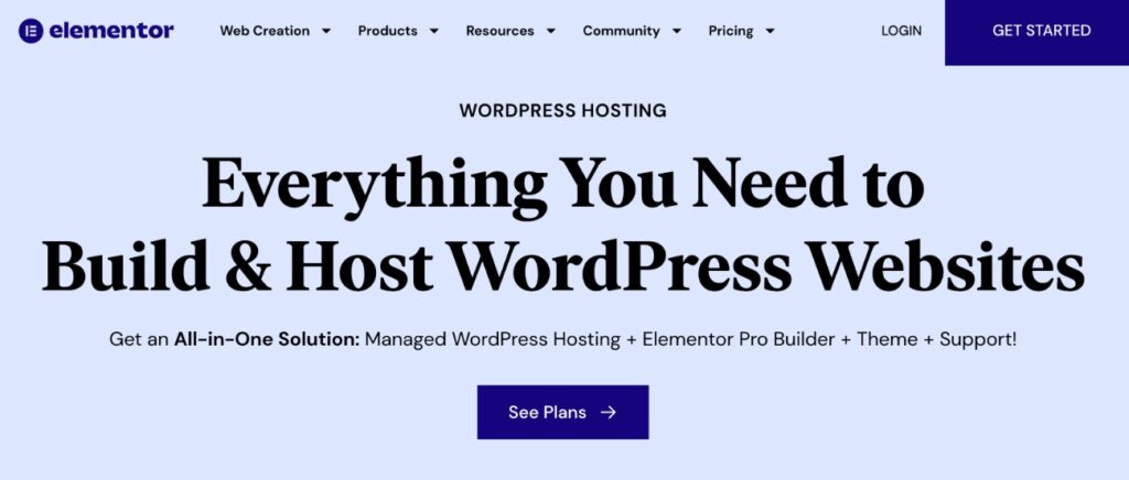 Elementor all-in-one WordPress hosting service