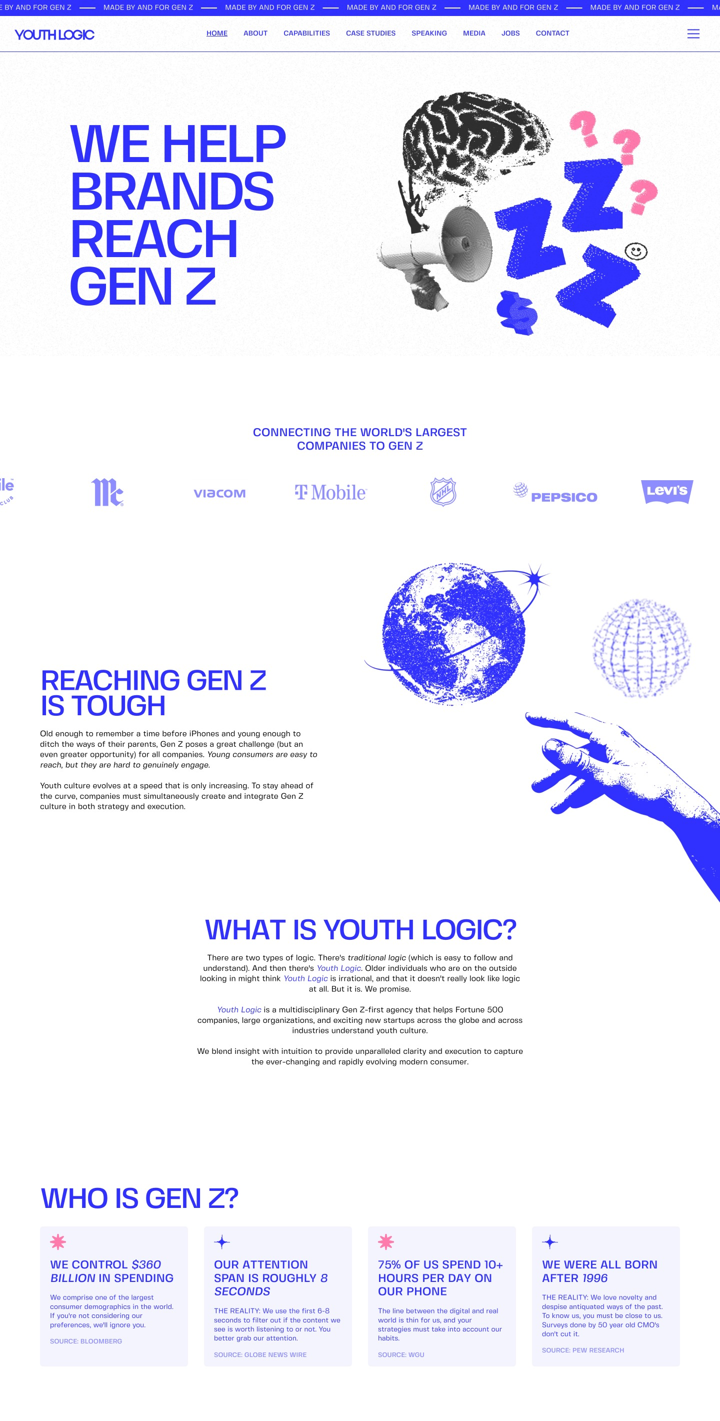 Youth logic site made in Webflow